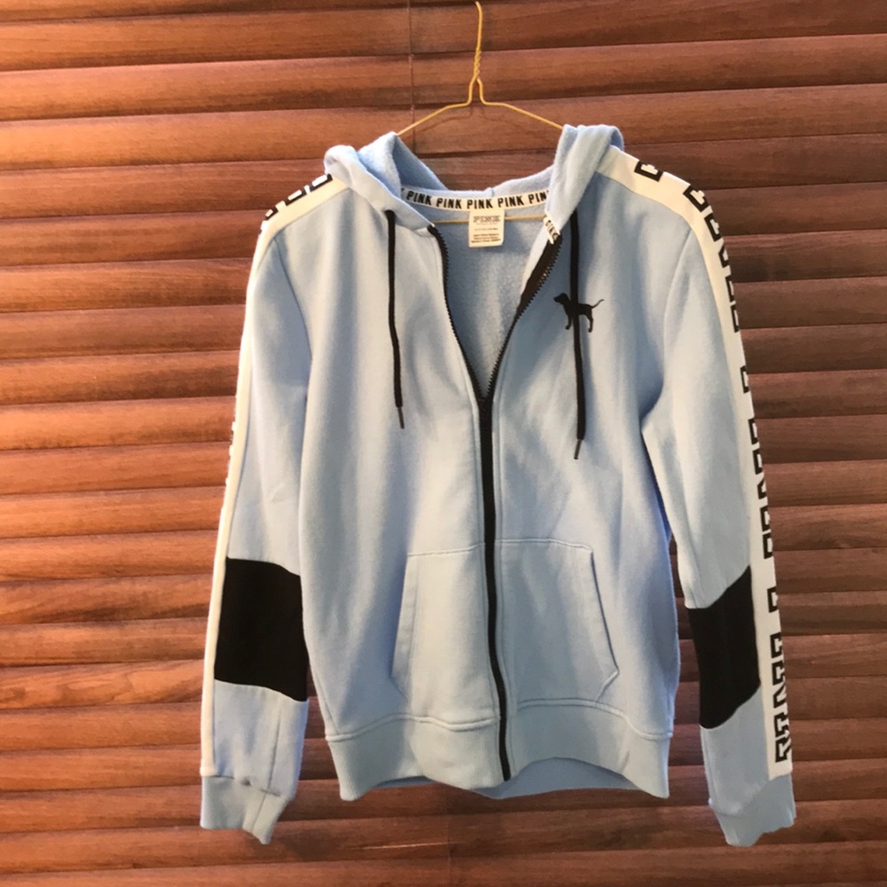PINK light blue zip-up (hooded)